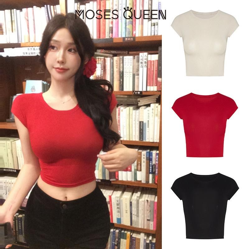 < MOSESQUEEN > Áo Thun Nữ Moses Queen Dáng Slim Fit Cổ Tròn Phù Hợp Bé Gái Và Người Lớn #62169