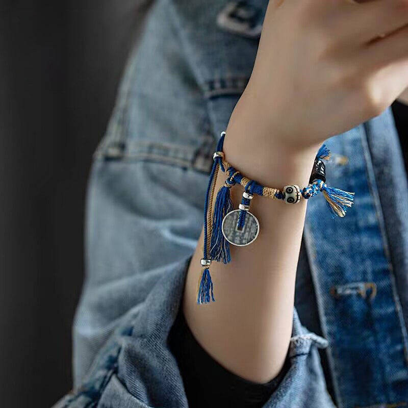 【Ready Stock】 Tibetan Style Braided Rope Bracelet Mountain Ghost Spend Handmade Hand Rope Color Matc