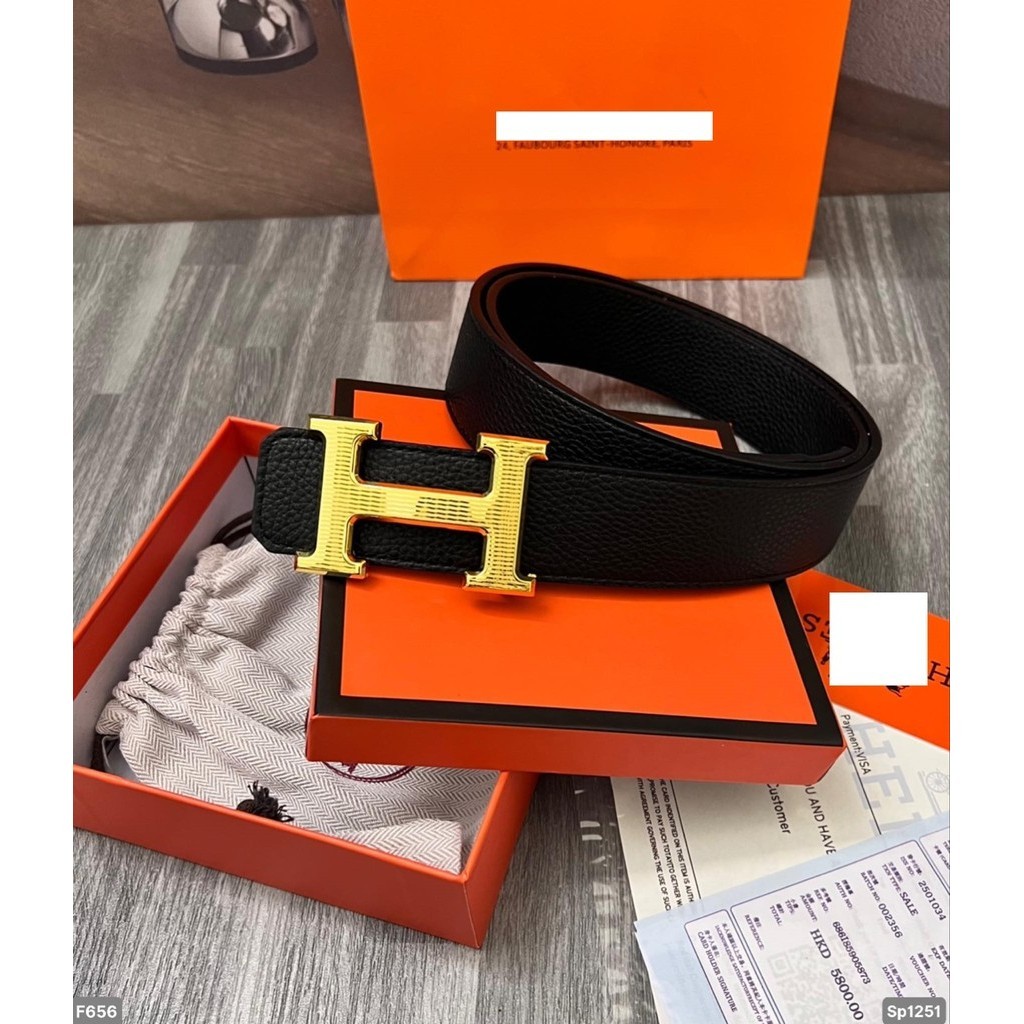 Thắt lưng nam HM Fullbox , dây nịt nam HM Fullbox, chất liệu da pu cao cấp . mặt khóa đúc kim loại c