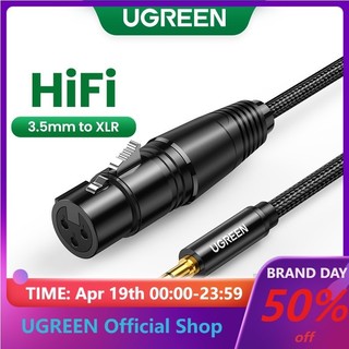 Dây cáp âm thanh UGREEN XLR sang 3.5mm thích hợp cho máy quay DSLR