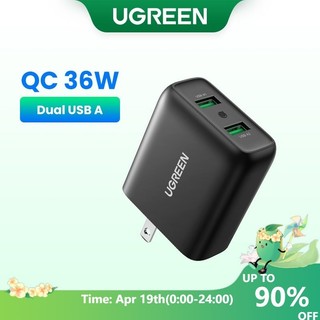 Củ sạc nhanh UGREEN hai cổng USB 3.0 36W màu xanh lục