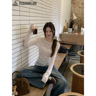 YUSHANLAN áo phông áo thun nữ croptop baby tee INS Cổ điển xu hướng Vintage WTX2440UVY 16Z240419