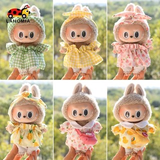 Lahomia（chỉ quần áo）15cm Labubu Macaron Quần áo chỉ để bán] Quần áo hộp 17cm cho mặt dây chuyền vinyl váy quần áo búp bê
