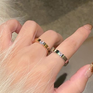 Nhẫn Thép Titan Nhẫn Nữ Nhẫn Cặp Đôi Thời Trang Đơn Giản Phong Cách Hàn Quốc Cổ Điển Nhẫn Thép Không Gỉ