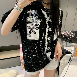 ❤️❤️❤️❤️ áo sơ mi nữ tay in quá trình cotton polo áo sơ mi cotton tay ngắn nữ 2024 mới
