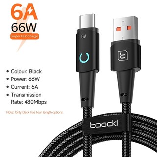 66w 6a led usb c cáp sạc siêu nhanh loại c cáp sạc dữ liệu dây truyền dữ liệu cho huawei xiaomi