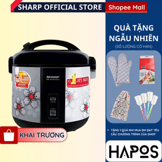 Nồi cơm điện nắp gài sharp 700w chính hãng 1.8 lít, công nghệ nấu 2d chín cơm nhanh đều ks-nr181stv - hapos official