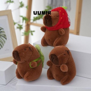 UUMIR Móc khóa Capybara sang trọng, Nhiều màu Đồ chơi dễ thương Mô phỏng Mặt dây chuyền Capybara, Động vật nhồi bông Kawaii Phụ kiện mềm Búp bê động vật lông tơ Quà tặng sinh nhật