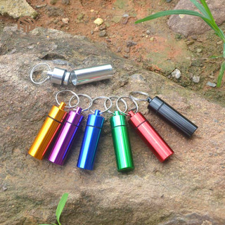 HOPEUP Di Động Kín Lọ Móc Khóa Nắp Vít Hợp Kim Nhôm Chống Thấm Nước Đáy Phẳng Treo Mini Máy Tính Bảng Thuốc Bảo Quản Chai Hộp Đựng Chìa Khóa