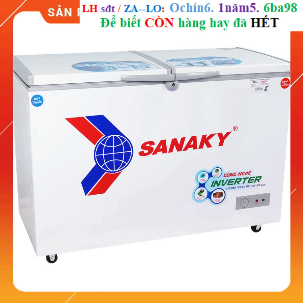Rẻ VH-3699W3 - Tủ đông sanaky VH-3699W3 dung lượng 260 lít, 2 ngăn: 1 vách đông, 1 ngăn làm mát - BẢ