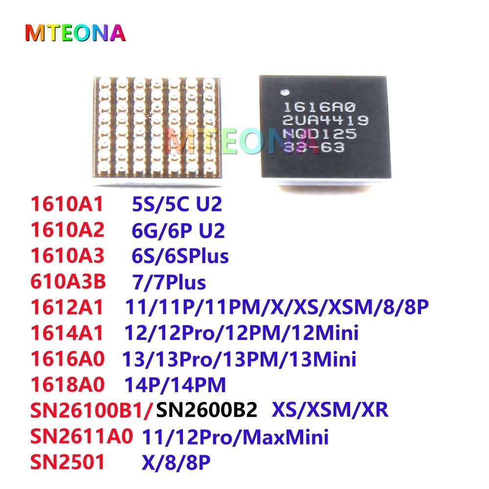 Bộ 5 USB Tristar U2 USB IC Chip Cho iphone 11 12 13 Pro Max X XS 7 8 Plus Mini 1616A0 1614A1 1612A1 