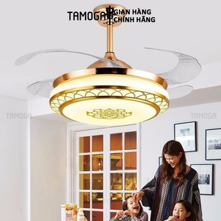 Quạt trần đèn cánh cụp cánh xòe TAMOGA 0355 động cơ 6 số + Tặng kèm điều khiển từ xa