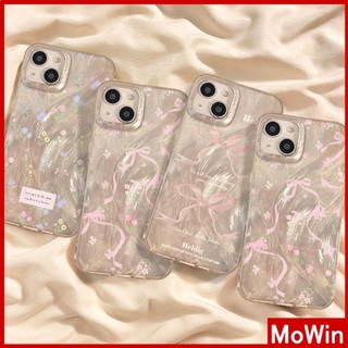 Mowin - Dành cho iPhone 11 15 Pro Max iPhone Case Silver Feather Luxury Holographic Laser Clear Case Soft TPU Mẫu nơ đẹp Tương thích với iPhone 14 13 Pro max 12 Pro Max 11 XR