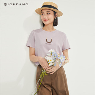 GIORDANO WOMEN 100% Cotton print crewneck short sleeve tee 05394212