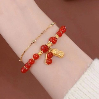 Mới Phong Cách Trung Quốc Retro Vòng Tay Giả Tự Nhiên Đỏ Mã Não Vòng Tay Nữ Phong Cách Mới Influencer Bán Chạy Natal Năm Bạn Gái Quà Tặng 10026