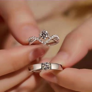 Nhẫn kim cương thời trang giả moissanite nhẫn kim cương nữ giả kim cương nhẫn cặp đôi cao cấp tinh tế nhẫn cho bạn gái