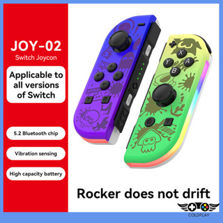 Dành Cho Nintendo Switch Oled Splatoon Điều Khiển Không Dây JoyCon Tay Cầm Chơi Game Có Đèn LED RGB, Bộ Điều Khiển Không Dây Ánh Sáng RGB Với Cần Điều Khiển Rung Kép Cho NS Switch Joypad