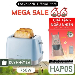 Máy kẹp nướng bánh mì LocknLock Chính hãng làm bánh Waffle, Sandwich ăn sáng cho gia đình EJB221BLU- HAPOS OFFICIAL