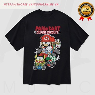 Áo thun Unisex Mario Kart Racing Art Oversized 100% Cotton ngắn tay