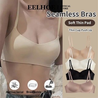 EELHOE Áo Ngực Không Dây Thoáng Khí Miếng Lót Mỏng Liền Mạch Quần Lót Siêu Mềm Miếng Lót Mỏng Tập Hợp Cổ Scoop Push Up Bra miiki_vn