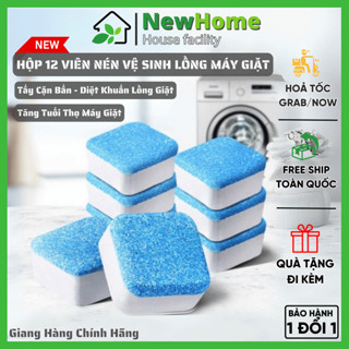Hộp 12 Viên Nén Vệ Sinh Lồng Máy Giặt - Tẩy Cặn Bẩn - Diệt Khuẩn Lồng Giặt Tăng Tuổi Thọ Máy Giặt