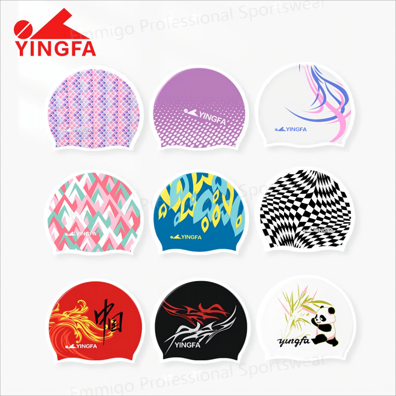 Yingfa Silicone Mũ Bơi Cao Cấp In Hình Bảo Vệ Tai Chống Thấm Nước Thể Thao Mũ Bơi Mũ Bể Bơi Cho Người Lớn Và Trẻ Bé Trai Và Bé Gái
