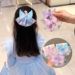 Nơ kẹp Elsa đính kim sa voan lấp lánh