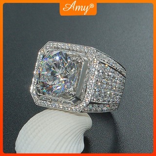 Nhẫn đính hôn bằng bạc 925 dành cho nam Đính đá Cubic Zirconia