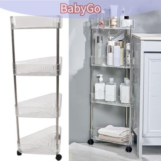 BabyGo Góc phòng tắm Xe đẩy có thể di chuyển Bé lăn Dụng cụ tổ chức 3 bánh đa chức năng cho phòng khách