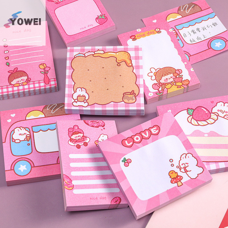 Yowei Brae Bunny Sticky Note Dễ Thương Note Pad Sinh Viên Notebook Note Pad Có Thể