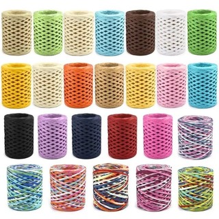 200m rafia sợi cho tay đan tự làm đan móc thân thiện với sợi giấy nướng bao bì dây móc mũ mùa hè túi
