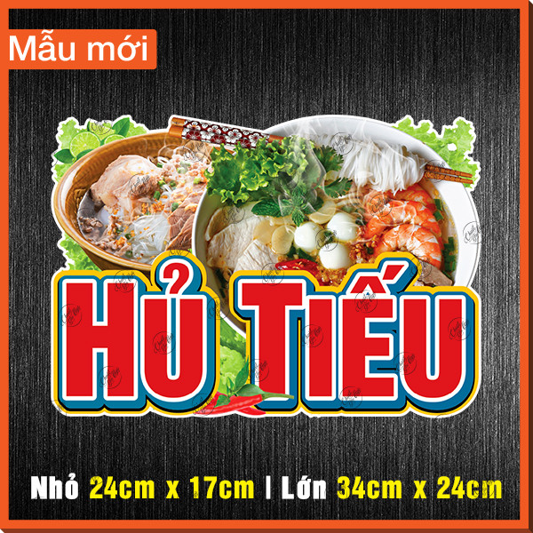 Miếng dán HỦ TIẾU decal trang trí tường tủ kính xe đẩy quán ăn decor menu bánh canh bún riêu cơm tấm