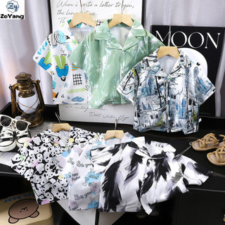   Zy  70-160 Hàng có sẵn Áo sơ mi thường ngày dành cho trẻ em Áo sơ mi hoa đi biển Áo len Cardigan ngắn tay dáng rộng phù hợp cho bé Quần áo trẻ em thời trang Vận chuyển nhanh 