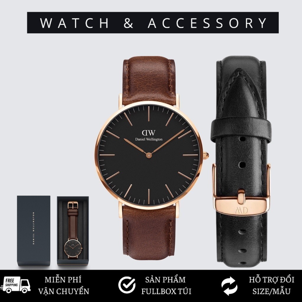 Đồng Hồ Nam Nữ  Classic Bristol Rose Gold Black D_W Chính Hãng - DANIEL WATCH STORE SG