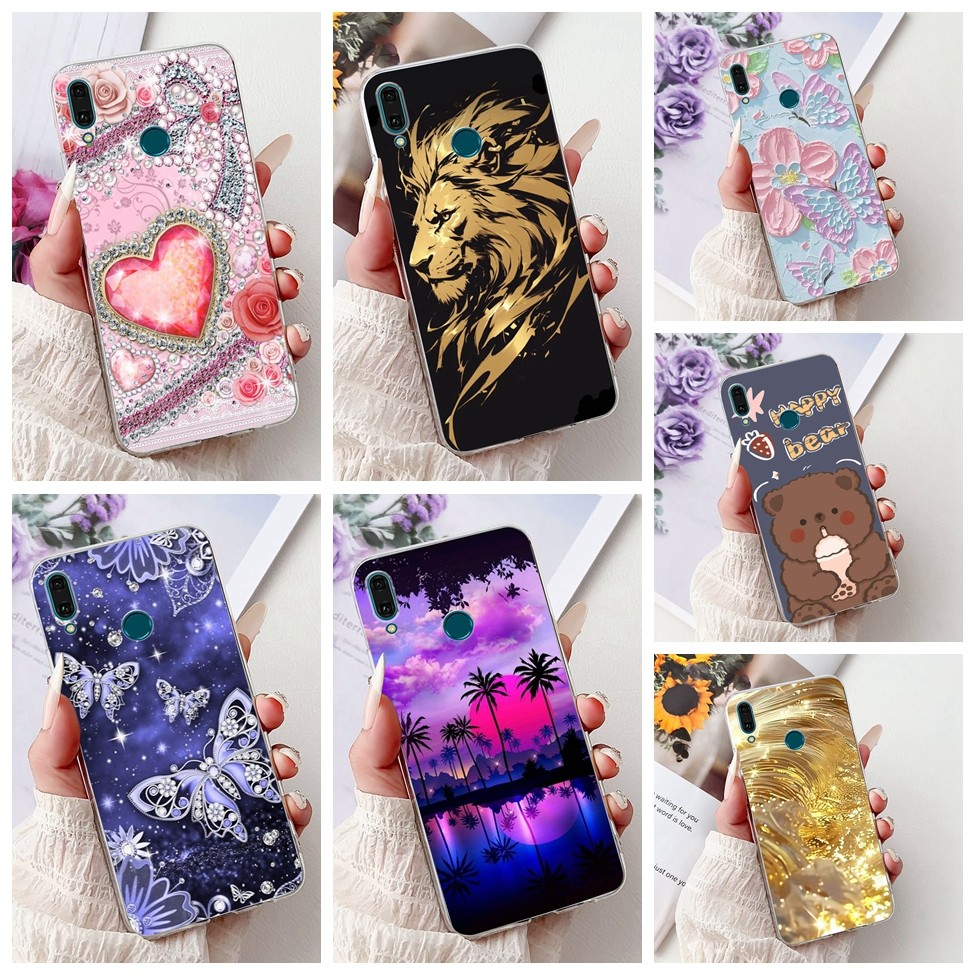 Ốp lưng Huawei Y9 2019 JKM-LX1 JKM-LX2 JKM-LX3 cho Huawei Y9 2019 Ốp lưng thời trang Hoa bướm hoạt h