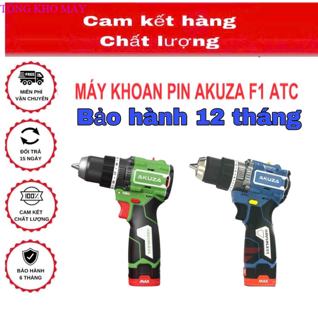 Máy khoan pin Akuza F1 ATC lực siết 80N.m, vòng tua lên đến 2000v/p mẫu mới nhất