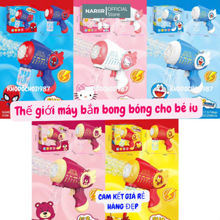   Xả rẻ  Máy bắn bong bóng xà phòng súng bắn bong bóng 20 nòng dùng PIN có đèn sáng làm từ nhựa ABS cao cấp an toàn 