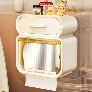  Hộp đựng giấy vệ sinh ORIHOUSE dán tường có ngăn kéo Hộp để đồ nhà tắm chống nước 