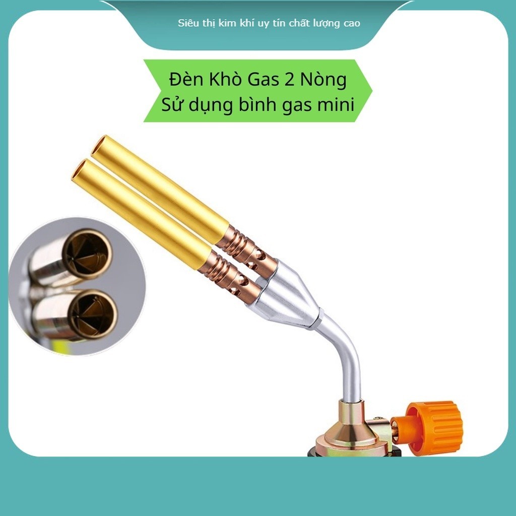 Khò gas 2 nòng khò công nghiệp 2 đầu hàn ống đồng bếp nướng than hoa