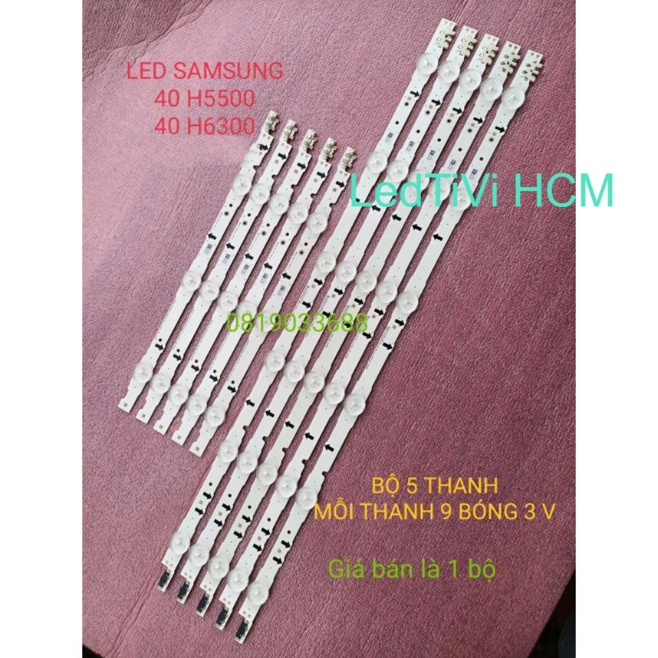 (HCM LED TIVI SAMSUNG 40H5500 40H5100 40J5500 40H5552 40H6300 MỚI 100% LƯNG ĐỒNG ZIN HÃNG BỘ 5 THANH