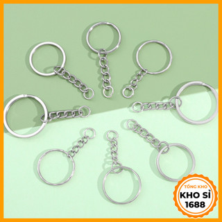 Set 10 khoen móc khoá handmade đường kính 2.5cm E1703