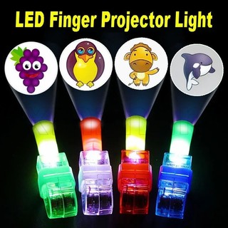 Đèn LED chiếu ngón tay Đèn chiếu hoạt hình với nhiều mẫu và màu sắc Đồ chơi nhỏ phát sáng LED