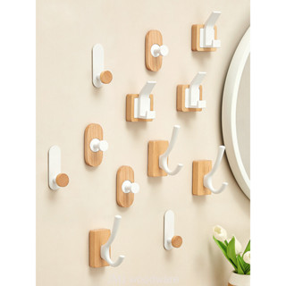 Móc Gỗ Chắc Chắn Quần Áo Móc Treo Tường Lối Vào Tủ Quần Áo Móc Trắng Đục Lỗ-Miễn Phí Treo Tường Móc