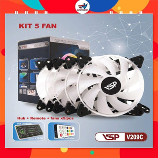 Bộ Kit 5 Fan Case VSP V209C LED RGB (1 hup/ 1 remote/ 5c Fan)