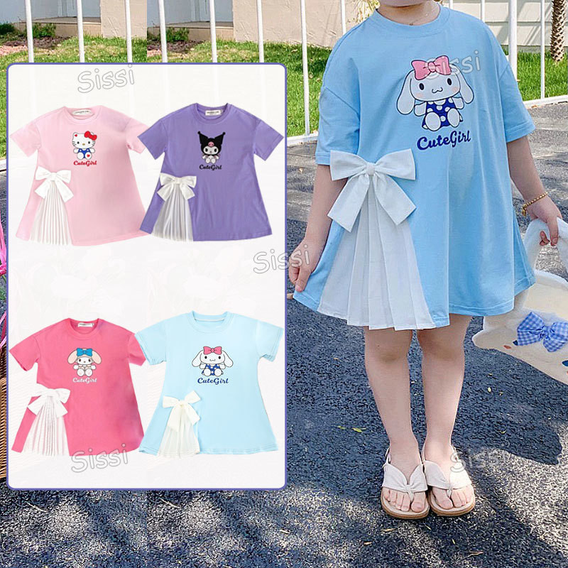 Kuromi Đầm Cho Trẻ Em Bé Gái 1-8Y Cinnamoroll Giai Điệu Kuromi Pyjama Cho Trẻ Em Bé Gái Váy Ngủ Bộ Đồ Ngủ Trẻ Em Phong Cách Hàn Quốc In Hoạt Hình Dễ Thương Đồ Ngủ Trẻ Em Quần Áo Kuromi