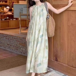 Váy dây quầng không tay Váy ngày lễ giảm béo nữ tính