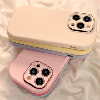 Ins macaron vỏ điện thoại siliocne đơn giản tương thích cho iphone 15 14 pro max vỏ iphone 11 12 13 pro max bảo vệ ống kính ốp lưng mềm chống sốc