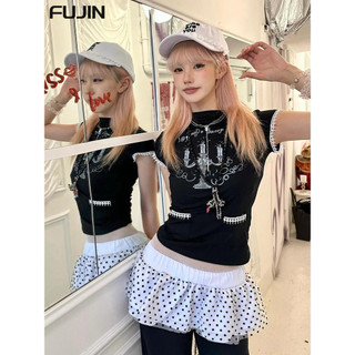 FUJIN áo phông áo thun nữ croptop baby tee xu hướng Hàn Phong Comfortable Thời trang WTX2440ZO9 17Z240424