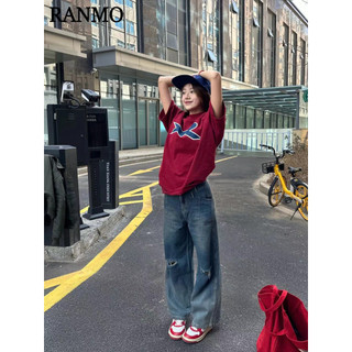 RANMO áo phông áo thun nữ croptop baby tee phổ biến Xu hướng Comfortable Fashion WTX2430BD3 17Z240426