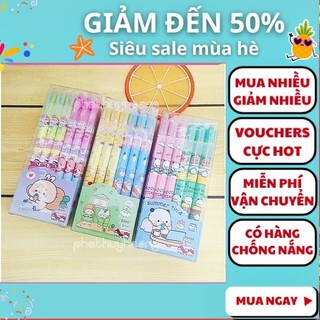 Bút mực tím xóa được giá rẻ - hộp 12 bút mực bấm xóa được - nguyễn thùy store